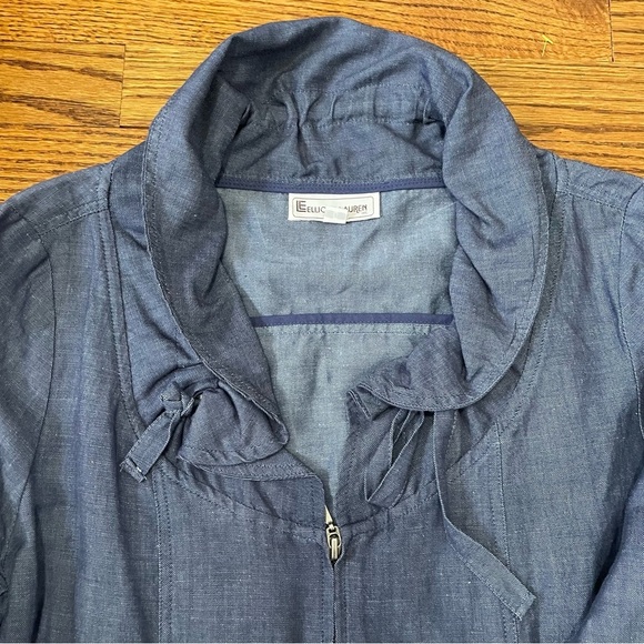 Elliott Lauren Chambray Ladies Blue Jacket Size 6 - Picture 2 of 9